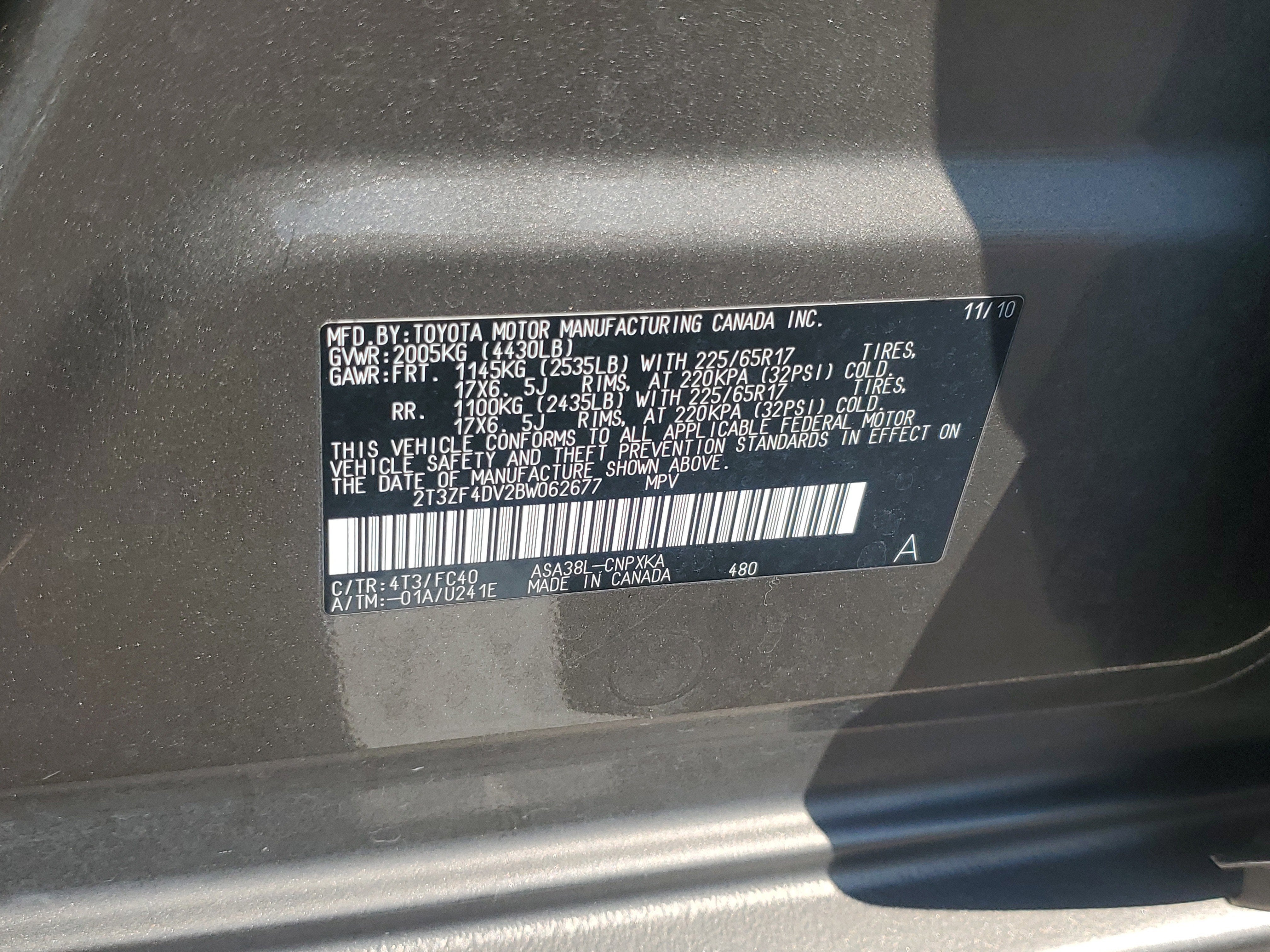 2011 Toyota RAV4 Base