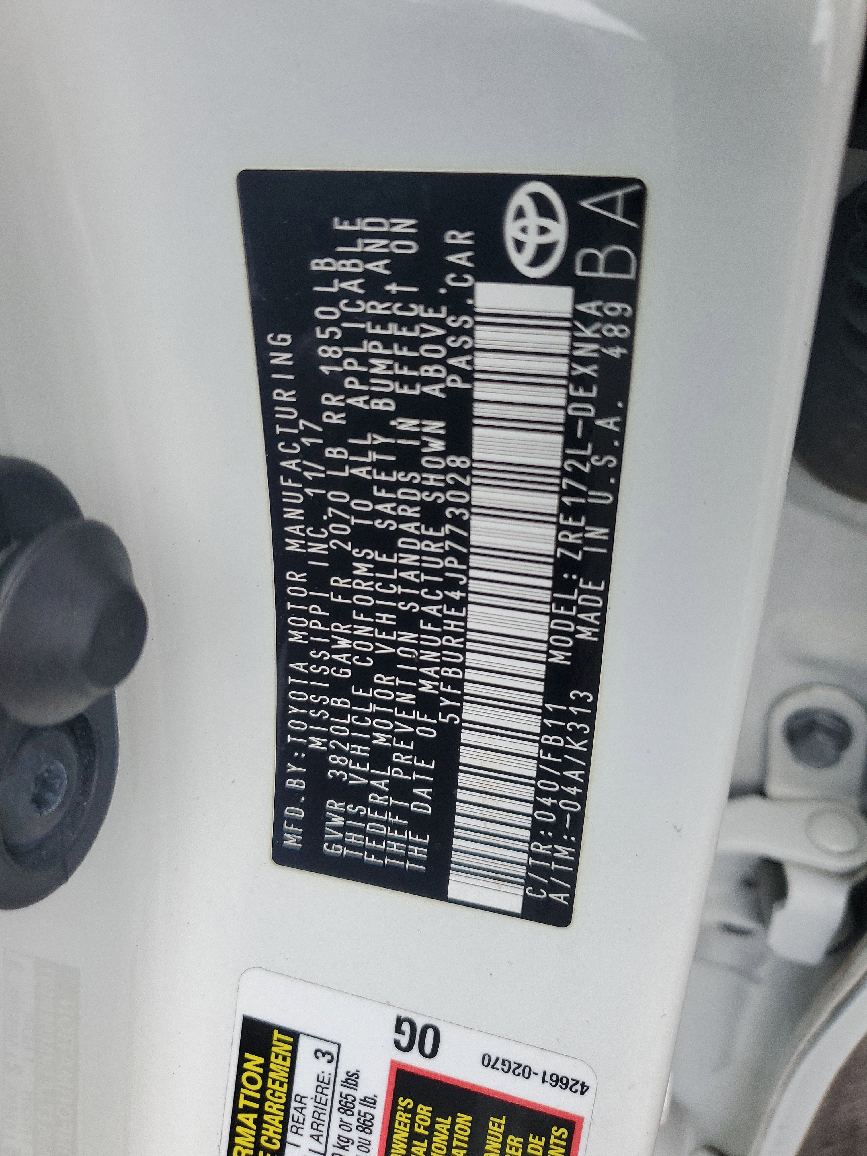 2018 Toyota Corolla L