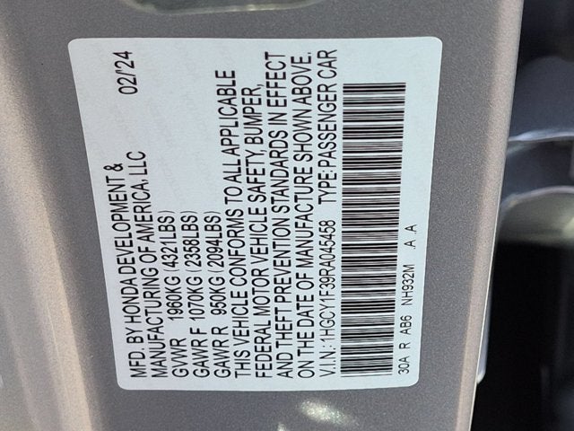 2024 Honda Accord Sedan EX